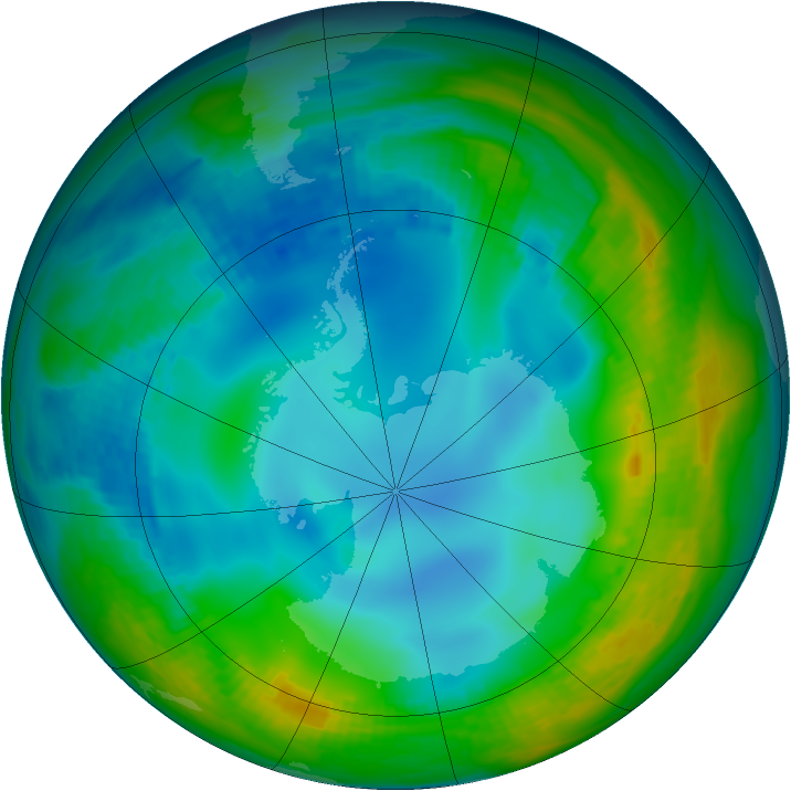 Antarctic ozone map for 27 May 1984